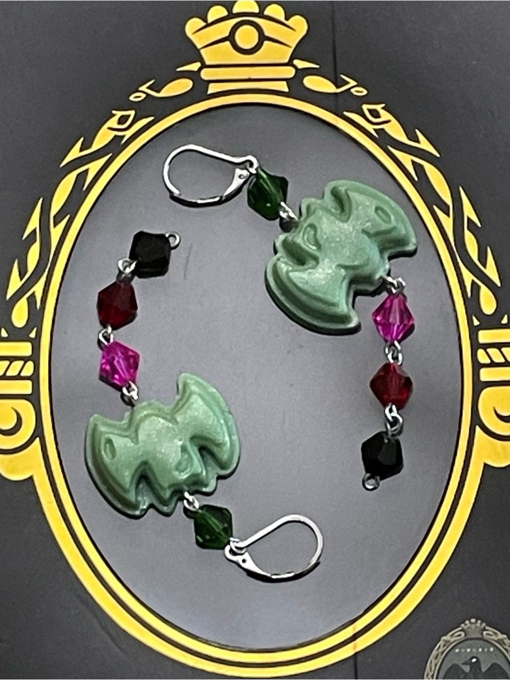 Twisted Wonderland Inspired Groovy Candy Earrings Lilia Vanrouge (Light Green)
